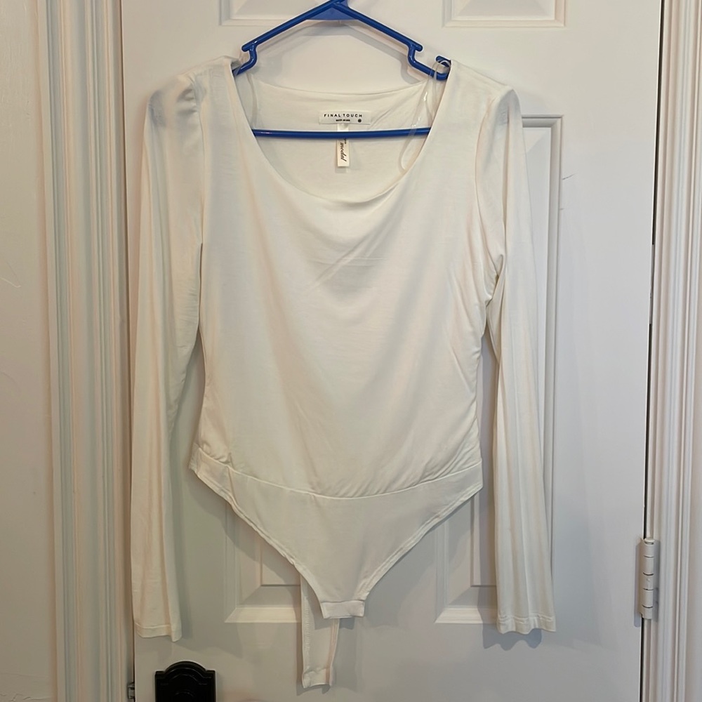 White Long-Sleeved Bodysuit